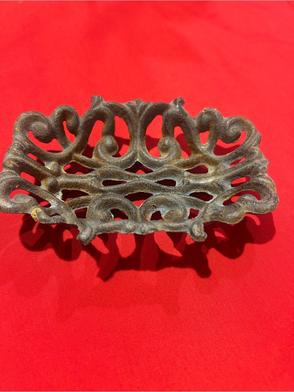 Vintage Ornate Black Cast Iron Decorative Dish, Bathroom,Kitchen